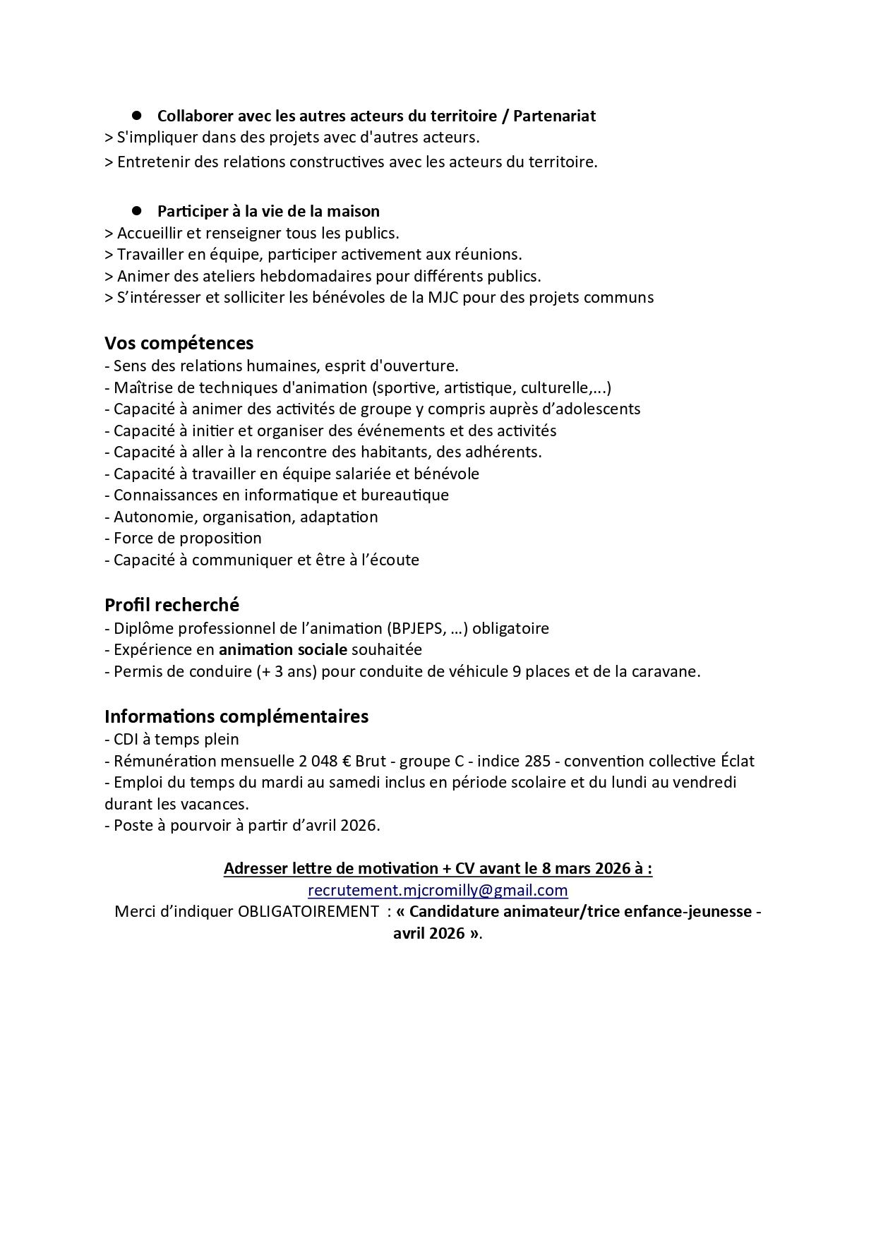 Offre d emploi cdi anim mjc romilly avril 2026 2 page 0001